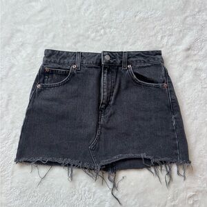 Topshop Charcoal Denim Skirt